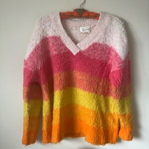 Anthropologie Bright and Sunny Striped Sweater Sz M